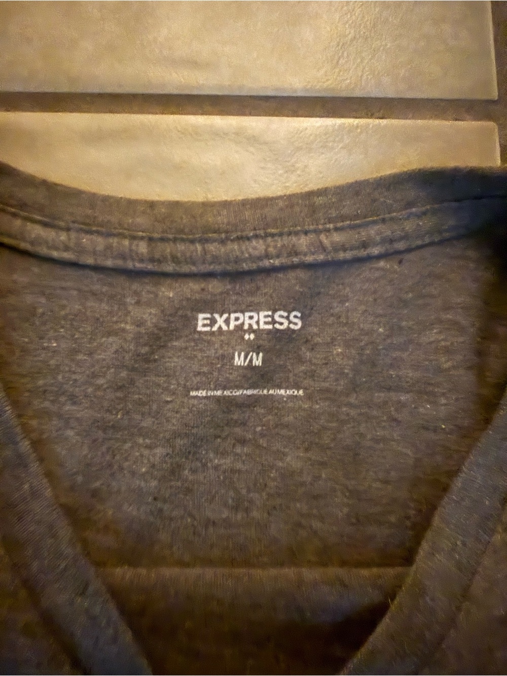 Express Men's V-Neck Tee in Charcoal